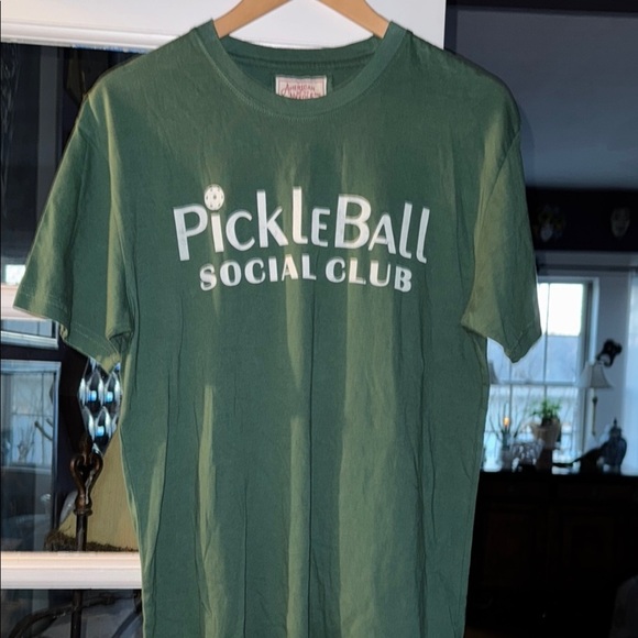 PickleBall Social Club Green T-Shirt medium super soft cotton tee short sleeve - Picture 1 of 4